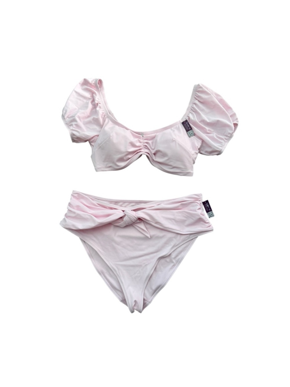 Adore Me Pink Puff Sleeve Bikini Set Plus Size 2X - Picture 2 of 7